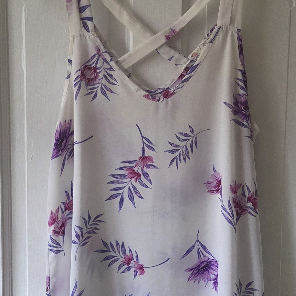 Pink Rose Floral Camisole - Purple and Pink